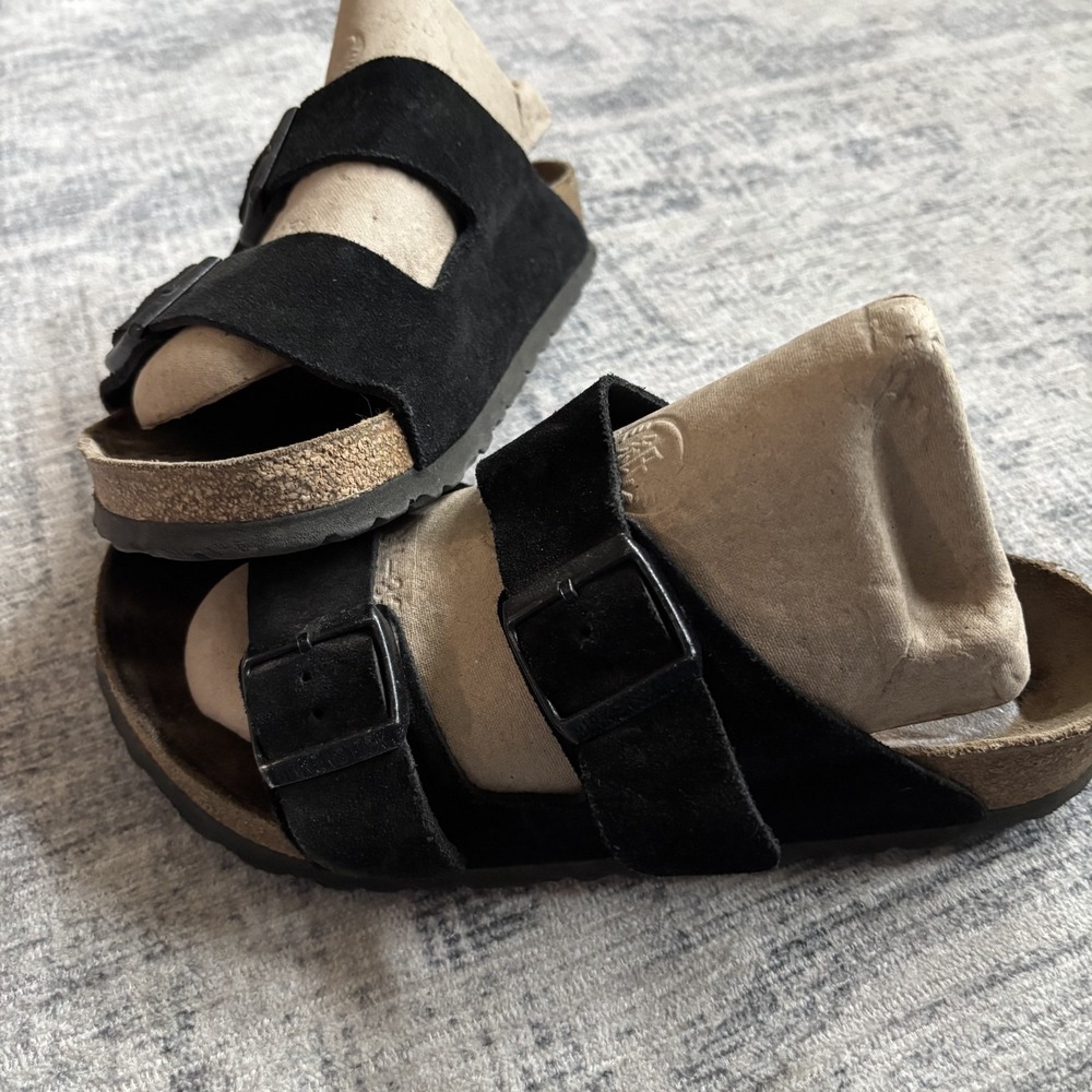 Birkenstock Arizona Black Suede Sandals 39 Women's Comfort Sandals